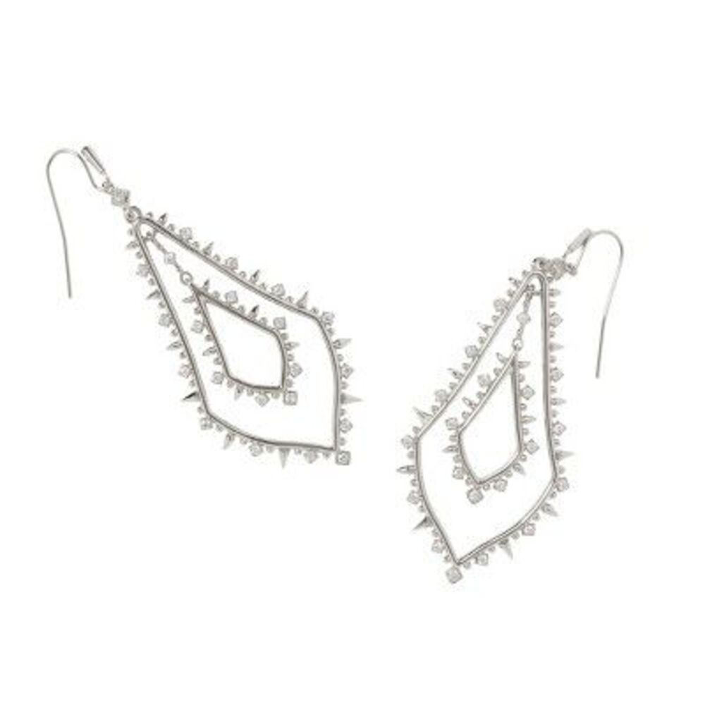 Kendra Scott - Kendra Scott Alora Rhodium Over Brass Statement Ea Silver